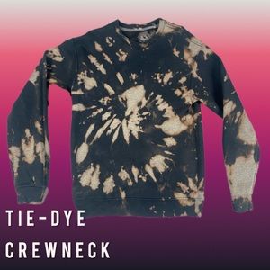 Fruit Of The Loom Custom Made Bleach Tie-Dye Long Sleeve Crewneck Unisex Small